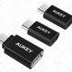 2-Pack microUSB to USB-C Adapters + USB-C to Female USB-A Adapter, $6 with code AUKEYUSB
